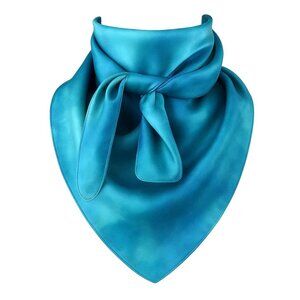 Turquoise Wild Rag Large Scarf 35x35 Inches Satin Western Accessory Cowgirl or C